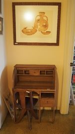 Cute Vintage Child's Roll Top Desk