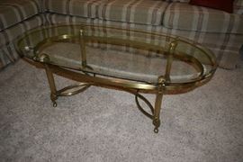 OVAL GLASS COFFEE TABLE