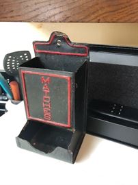 Vintage metal match box holder