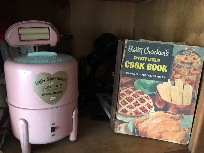 Vintage Little Sweetheart Washing Machine.  Vintage Betty Crocker’s Picture Cookbook