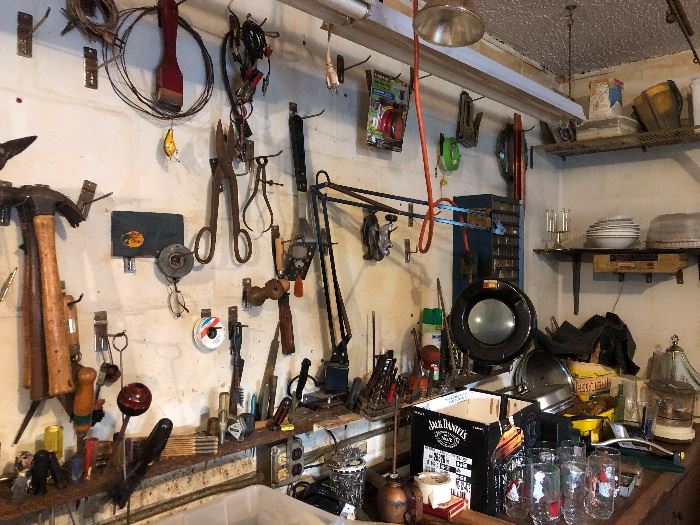 Garage, garden, tools, kitchen