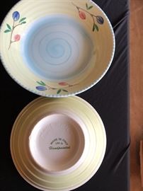 Two large serving bowls, made in Italy, Tre Ci