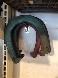 Vintage to Antique iron colored horseshoes 