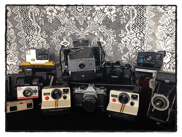 Polaroid land camera, Yashica, Kodak, Pentax, Kodak Hawkeye, vintage cameras, Instagram camera 