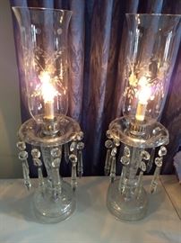 Antique crystal lamps