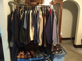 Mens clothing size medium, shoe size 9