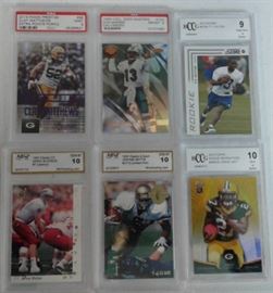 Six Professionally Graded Football Trading Cards B ...
