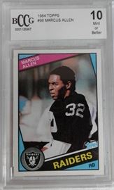 Three Professionally Graded Marcus Allen Football ...