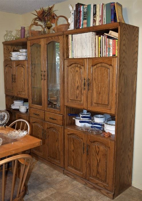 Breakfast Room Oak Storage  Display Cabinets