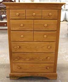  Contemporary SOLID Oak High Chest by “Sumter Furniture” – auction estimate $100-$300 