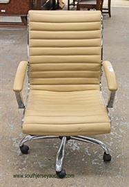  Modern Design Leather Rolled Chrome Base Office Chair – auction estimate $100-$300 