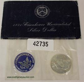  U.S. 1971 Eisenhower Uncirculated Silver Dollar – auction estimate $20-$50 