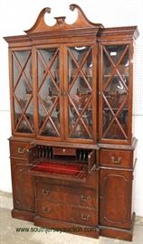  Burl Mahogany 4 Door Bubble Glass Breakfront with Desk by “Ebert Furniture” – auction estimate $100-$300 