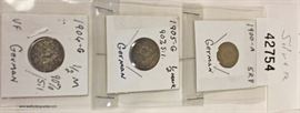  Group of 3 German Silver Coins – auction estimate $20-$80 