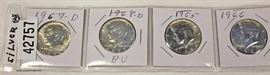  Group of 4 U.S. Silver Half Dollars – auction estimate $10-$20 