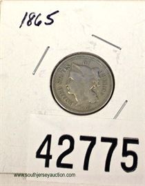  1865 Silver .03 Cent Piece – auction estimate $10-$20 
