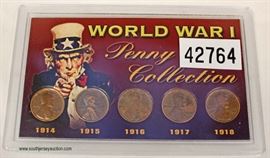  World War I Penny Collection – auction estimate $10-$20 