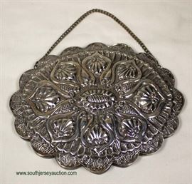  Fancy Silver Marked Ceylan Ladies Ornate Hanging Mirror

(approximately 6 1/2” W x 5” H x ½” D)

auction estimate $100-$300 