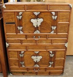  ANTIQUE 2 Part Asian Mahogany Chest – auction estimate $100-$200 