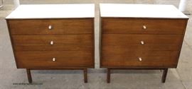  PAIR of Mid Century Modern Danish Walnut Bachelor Chests by “Bassett Furniture” – auction estimate $300-$600 