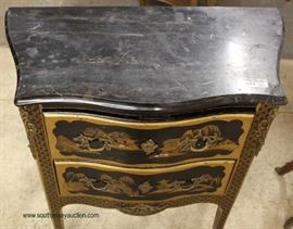  Chinoiserie Marble Top 2 Drawer Chest – auction estimate $100-$300 
