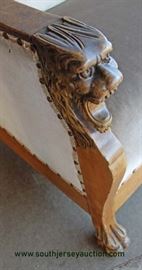  ANTIQUE Lion Head Mahogany Frame Loveseat – auction estimate $200-$400 