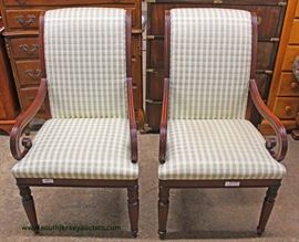  PAIR of NEW Mahogany Frame Arm Chairs – auction estimate $100-$200 