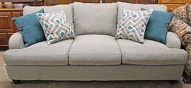  NEW Contemporary Grey Upholstered Complete Living Room Set with Decorator Pillows – auction estimate $300-$600 