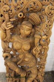 PAIR of ANTIQUE Asian Hand Carved Wall Sconces – auction estimate $200-$400