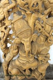 PAIR of ANTIQUE Asian Hand Carved Wall Sconces – auction estimate $200-$400