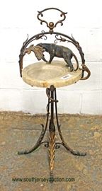 ANTIQUE Bronze and Iron Marble Ashtray with Lion and Snake – auction estimate $100-$300