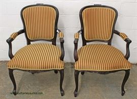 PAIR of French Style Mahogany Frame Arm Chairs – auction estimate $100-$300