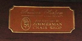 Contemporary LIKE NEW 5 Piece Mahogany Finish Table and 4 Chairs American Heirloom Collection by “Zimmerman Chair Shop” – auction estimate $300-$600