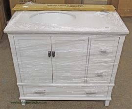 NEW Marble Top 32” Bathroom Vanity with Sink and Backsplash – auction estimate $100-$300