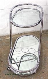 Modern Design Chrome and Glass Serving Cart Bar – auction estimate $100-$300