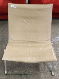 Modern Design Leather and Chrome Lounge Chair – auction estimate $100-$300