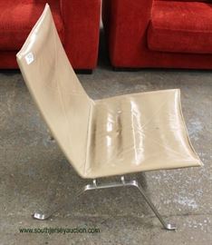 Modern Design Leather and Chrome Lounge Chair – auction estimate $100-$300