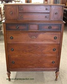 Depression Walnut High Chest – auction estimate $100-$300