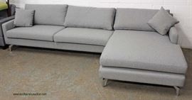 NEW Contemporary Grey Upholstered 2 Piece Sectional Sofa Chaise – auction estimate $200-$400 