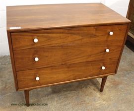 Mid Century Modern Danish Walnut 3 Drawer Bachelor Chest with Lift Top Mirror in Drawer by “Drexel Furniture” – auction estimate $300-$600 