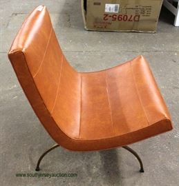  Mid Century Modern Leather Wrap Chrome Legs Lounge Chair – auction estimate $200-$400

  