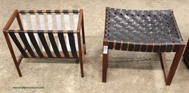 Mid Century Modern Danish Walnut Magazine Rack and Stool – auction estimate $50-$100 each 