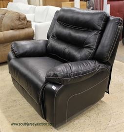 NEW Contemporary Black Leather Oversized Recliner – auction estimate $200-$400 