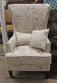 NEW Contemporary Decorator Arm Chair with Paris Upholstery – auction estimate $100-$300 