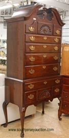 SOLID Mahogany 2 Piece Full Bonnet Queen Anne High Boy by “Drexel Furniture – Bicentennial Collection” – auction estimate $300-$600 
