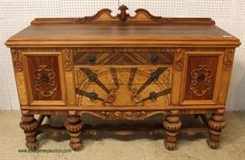 Depression 10 Piece Walnut Two Tone with Birdseye Maple Dining Room Set – table has 1 Leaf – auction estimate $700-$1200 