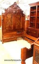ANTIQUE BEAUTIFUL Walnut Victorian High Back Full Size Bed – auction estimate $300-$600 