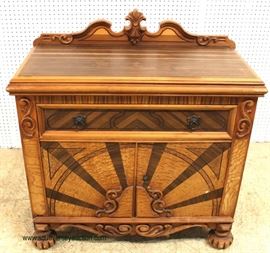 Depression 10 Piece Walnut Two Tone with Birdseye Maple Dining Room Set – table has 1 Leaf – auction estimate $700-$1200 