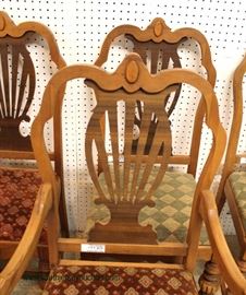 Depression 10 Piece Walnut Two Tone with Birdseye Maple Dining Room Set – table has 1 Leaf – auction estimate $700-$1200 