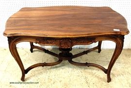 ANTIQUE Walnut French One Drawer Library Desk – auction estimate $200-$400 